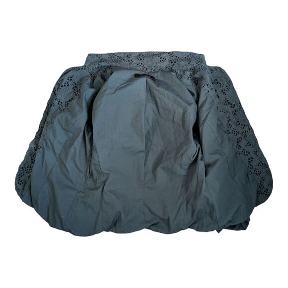 - Sandro navy Cotton eyelet embroidered Cropped blazer size S 3/4 sleeves - Picture 5 of 7